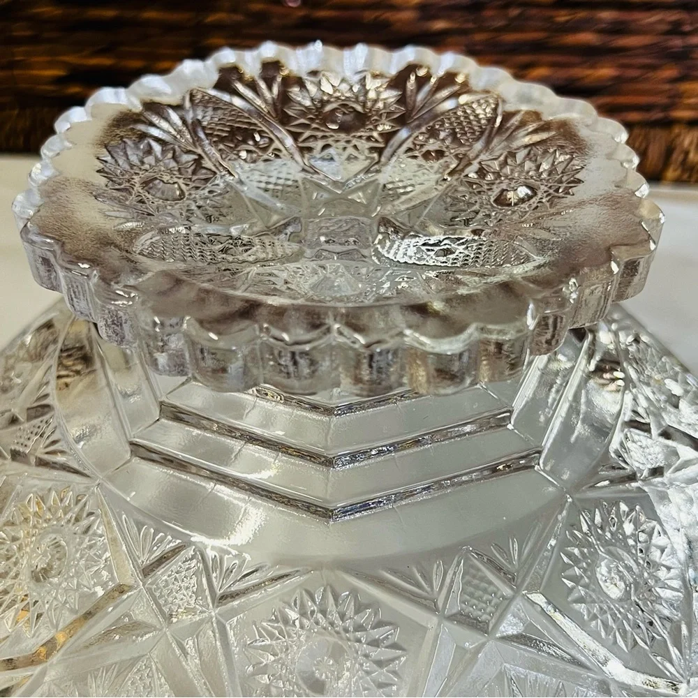 Imperial Clear Glass Pedestal Bowl Vintage